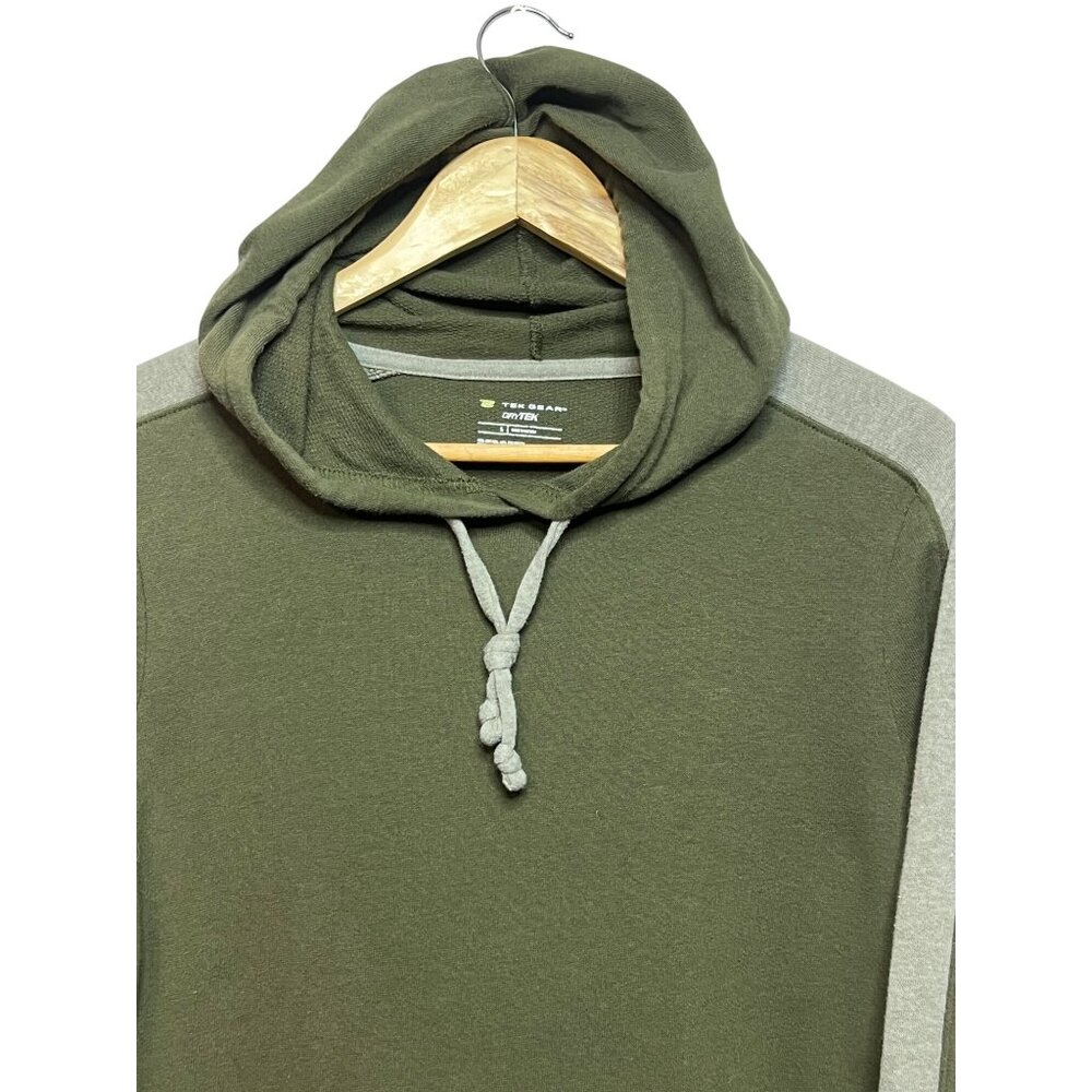 Tek Gear Dry Tek Olive Green & Gray Men's Hoodie Sweatshirt S Outdoors Hiking - Picture 3 of 11